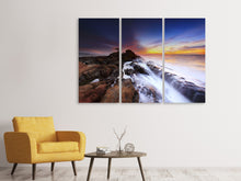 Laden Sie das Bild in den Galerie-Viewer, Leinwandbild 3-teilig Naturgewalt Wasser