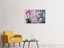 Laden Sie das Bild in den Galerie-Viewer, Leinwandbild 3-teilig Kamera Teddybär
