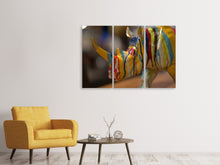Laden Sie das Bild in den Galerie-Viewer, Leinwandbild 3-teilig Buntes Rino