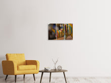 Laden Sie das Bild in den Galerie-Viewer, Leinwandbild 3-teilig Buntes Rino
