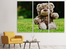 Laden Sie das Bild in den Galerie-Viewer, Leinwandbild 3-teilig Happy Teddybär