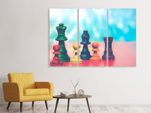 Laden Sie das Bild in den Galerie-Viewer, Leinwandbild 3-teilig Buntes Schach
