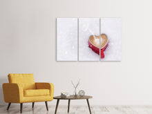 Laden Sie das Bild in den Galerie-Viewer, Leinwandbild 3-teilig Kaffee und Liebe