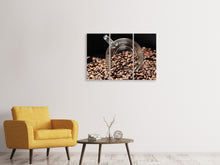 Laden Sie das Bild in den Galerie-Viewer, Leinwandbild 3-teilig Kaffeebohnen XL