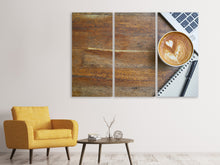 Laden Sie das Bild in den Galerie-Viewer, Leinwandbild 3-teilig Kaffee zur Arbeit