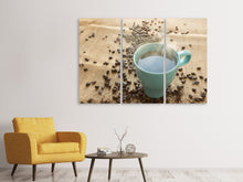 Laden Sie das Bild in den Galerie-Viewer, Leinwandbild 3-teilig Heisser Kaffee