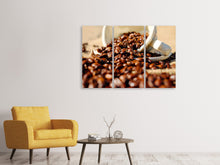 Laden Sie das Bild in den Galerie-Viewer, Leinwandbild 3-teilig Geröstete Kaffeebohnen