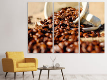 Laden Sie das Bild in den Galerie-Viewer, Leinwandbild 3-teilig Geröstete Kaffeebohnen