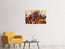 Laden Sie das Bild in den Galerie-Viewer, Leinwandbild 3-teilig Geröstete Kaffeebohnen