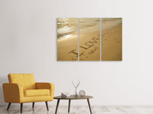 Laden Sie das Bild in den Galerie-Viewer, Leinwandbild 3-teilig Zeichen im Sand