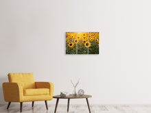 Laden Sie das Bild in den Galerie-Viewer, Leinwandbild 3-teilig Sonnenblumen Feld