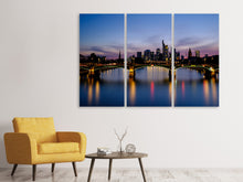 Laden Sie das Bild in den Galerie-Viewer, Leinwandbild 3-teilig Skyline in romantischer Stimmung