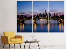 Laden Sie das Bild in den Galerie-Viewer, Leinwandbild 3-teilig Skyline in romantischer Stimmung