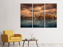 Laden Sie das Bild in den Galerie-Viewer, Leinwandbild 3-teilig Toronto in der Abenddämmerung