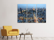 Laden Sie das Bild in den Galerie-Viewer, Leinwandbild 3-teilig Paris am Abend