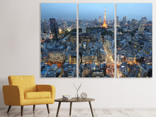 Laden Sie das Bild in den Galerie-Viewer, Leinwandbild 3-teilig Paris am Abend