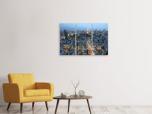 Laden Sie das Bild in den Galerie-Viewer, Leinwandbild 3-teilig Paris am Abend