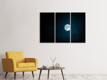 Laden Sie das Bild in den Galerie-Viewer, Leinwandbild 3-teilig Imposanter Vollmond