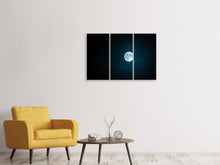 Laden Sie das Bild in den Galerie-Viewer, Leinwandbild 3-teilig Imposanter Vollmond