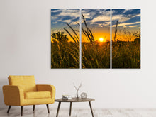 Laden Sie das Bild in den Galerie-Viewer, Leinwandbild 3-teilig Der Sonnenuntergang auf dem Feld
