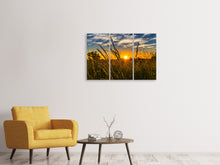 Laden Sie das Bild in den Galerie-Viewer, Leinwandbild 3-teilig Der Sonnenuntergang auf dem Feld