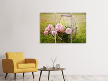 Laden Sie das Bild in den Galerie-Viewer, Leinwandbild 3-teilig Ein Korb voller Rosen