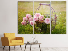 Laden Sie das Bild in den Galerie-Viewer, Leinwandbild 3-teilig Ein Korb voller Rosen