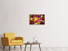 Laden Sie das Bild in den Galerie-Viewer, Leinwandbild 3-teilig Viele bunte Rosenblüten