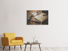 Laden Sie das Bild in den Galerie-Viewer, Leinwandbild 3-teilig Retro Reiseplan