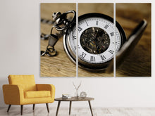 Laden Sie das Bild in den Galerie-Viewer, Leinwandbild 3-teilig Retro Uhr