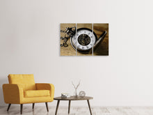 Laden Sie das Bild in den Galerie-Viewer, Leinwandbild 3-teilig Retro Uhr