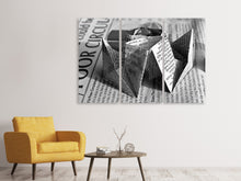 Laden Sie das Bild in den Galerie-Viewer, Leinwandbild 3-teilig Origami Zeitung