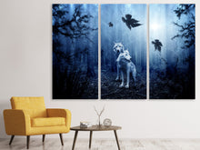 Laden Sie das Bild in den Galerie-Viewer, Leinwandbild 3-teilig Wolfs Paar