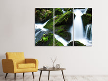 Laden Sie das Bild in den Galerie-Viewer, Leinwandbild 3-teilig Wilder Wasserfall