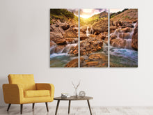 Laden Sie das Bild in den Galerie-Viewer, Leinwandbild 3-teilig Berg Gewässer