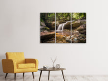 Laden Sie das Bild in den Galerie-Viewer, Leinwandbild 3-teilig Kleiner Wasserfall