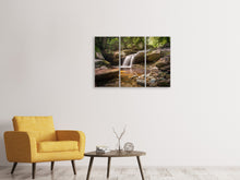 Laden Sie das Bild in den Galerie-Viewer, Leinwandbild 3-teilig Kleiner Wasserfall