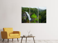 Laden Sie das Bild in den Galerie-Viewer, Leinwandbild 3-teilig Ausblick Wasserfall