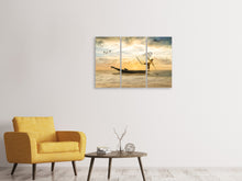 Laden Sie das Bild in den Galerie-Viewer, Leinwandbild 3-teilig Kunstvoller Fischer