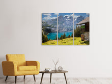 Laden Sie das Bild in den Galerie-Viewer, Leinwandbild 3-teilig Meine Berghütte