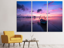 Laden Sie das Bild in den Galerie-Viewer, Leinwandbild 3-teilig Beeindruckender Sonnenuntergang am Meer