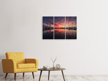 Laden Sie das Bild in den Galerie-Viewer, Leinwandbild 3-teilig Abendstimmung im Hafen