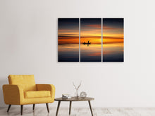 Laden Sie das Bild in den Galerie-Viewer, Leinwandbild 3-teilig Romantischer Sonnenuntergang auf dem Meer