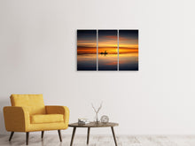 Laden Sie das Bild in den Galerie-Viewer, Leinwandbild 3-teilig Romantischer Sonnenuntergang auf dem Meer