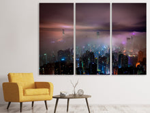 Laden Sie das Bild in den Galerie-Viewer, Leinwandbild 3-teilig Smog in Hong Kong
