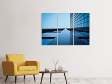 Laden Sie das Bild in den Galerie-Viewer, Leinwandbild 3-teilig Spiegelungen einer Fassade