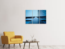 Laden Sie das Bild in den Galerie-Viewer, Leinwandbild 3-teilig Spiegelungen einer Fassade