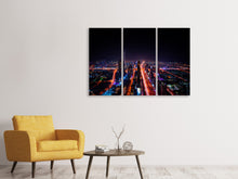 Laden Sie das Bild in den Galerie-Viewer, Leinwandbild 3-teilig Die bunten Lichter von Dubai