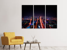 Laden Sie das Bild in den Galerie-Viewer, Leinwandbild 3-teilig Die bunten Lichter von Dubai