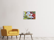 Laden Sie das Bild in den Galerie-Viewer, Leinwandbild 3-teilig Prächtige Lilie in weiss